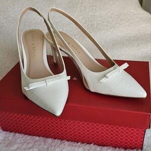 Kelly & Katie White Slingback Heels